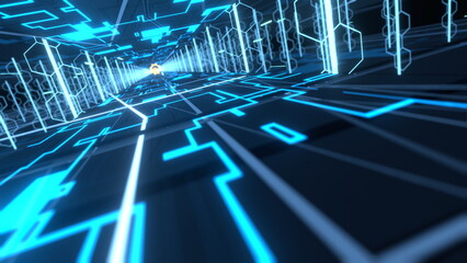 VJ デジタル 科学技術 トンネル 疾走 青 [別Verあり]