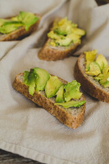 Avocado sandwich on the table