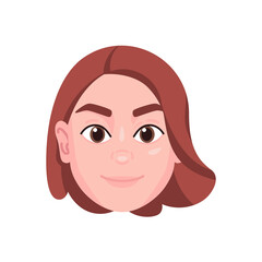 Isolated colored avatar of a girl