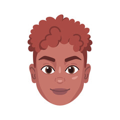 Isolated colored avatar of an afroamerican girl