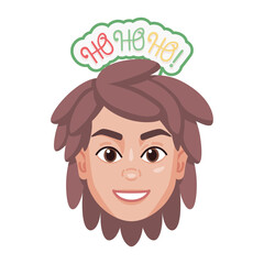 Isolated colored avatar of a woman with a christmas related hat