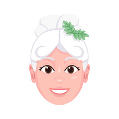 Isolated colored avatar of a woman with a christmas related hat