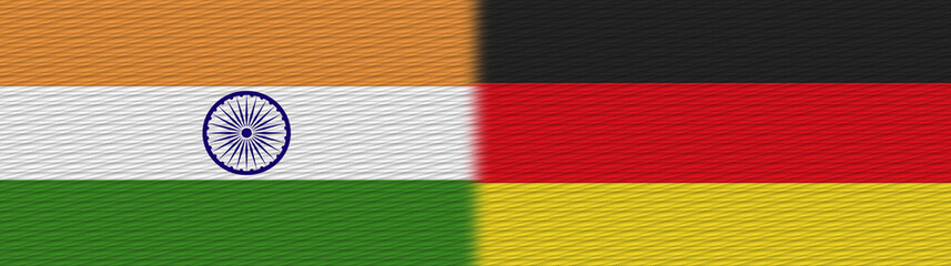 Germany and India Fabric Texture Flag – 3D Illustration