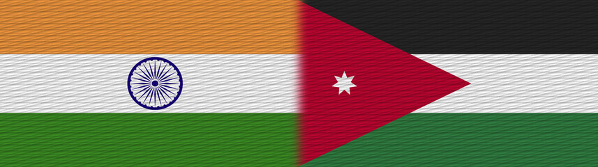 Jordan and India Fabric Texture Flag – 3D Illustration