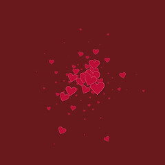 Red heart love confettis. Valentine's day explosio