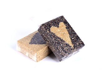 Natural Organic Riceberry Rice in vacuum packaging
