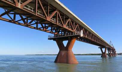 Perspective of Deh Cho Bridge under construction