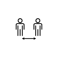 Social distance icon. social distancing sign and symbol. self quarantine sign