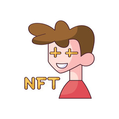 Isolated NFT icon Digital transaction concept Vecto