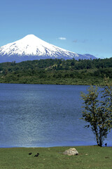 Beautiful view to Villarrica Volcano, Chile. 