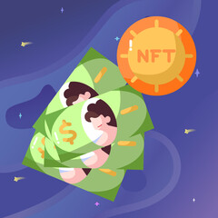 Isolated NFT icon Digital transaction concept Vecto