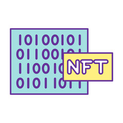 Isolated NFT icon Digital transaction concept Vecto