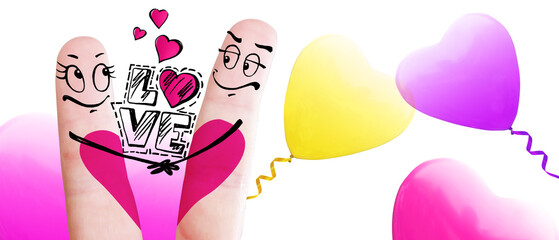 Zwei verliebte Finger