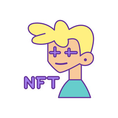 Isolated NFT icon Digital transaction concept Vecto