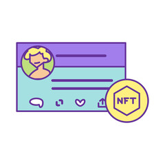 Isolated NFT icon Digital transaction concept Vecto