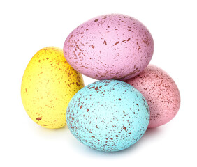 Colorful Easter eggs isolated on white background