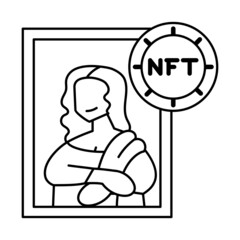 Isolated NFT icon Digital transaction concept Vecto