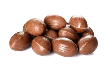 Chocolate Easter eggs isolated on white background