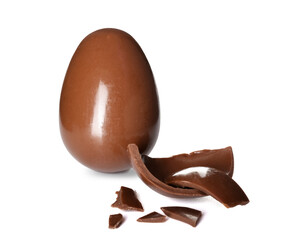 Chocolate Easter egg isolated on white background