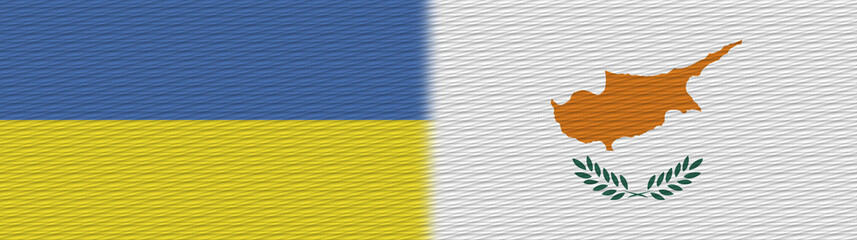 Cyprus and Ukraine Fabric Texture Flag – 3D Illustration