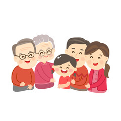 Cartoon Chinese family character.