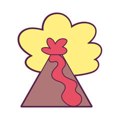 Isolated volcan animated clean energy vector illustration