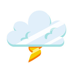 Isolated cloud storm animated clean energy vector illustration