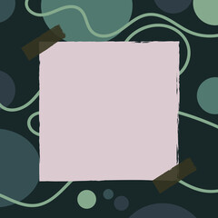 Abstract memphis frame square cards, funky colourful stripes and dots shapes and quotes text frames background. Futuristic brochure