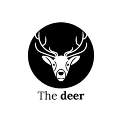 Deer Head Antler Logo Vector Icon Illustration