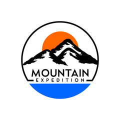 Mountain logo adventure icon vector illustration
