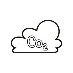 Isolated co2 cloud draw animated clean energy vector illustration