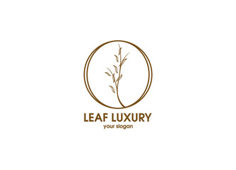 leaf luxury logo vector abstract