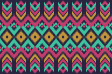 Ikat ethnic aztec pattern. Tribal striped traditional. Design for background,carpet,wallpaper,clothing,wrapping,Batik,fabric,Vector illustration.embroidery style.