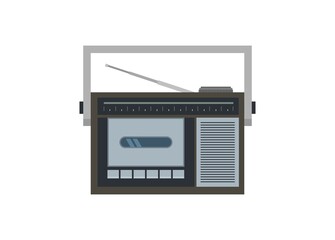 Old radio tape. Simple flat illustration.