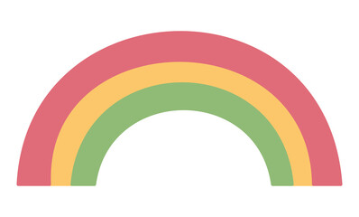 虹　手書き　レインボー　春　三色　カラフル　カーブ　架け橋　ストライプ　縞模様　縞々　風景　イラスト