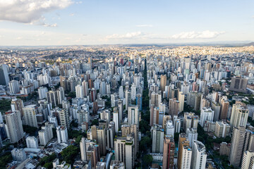 Aerial view of the city of Belo Horizonte, in Minas Gerais, Brazil.