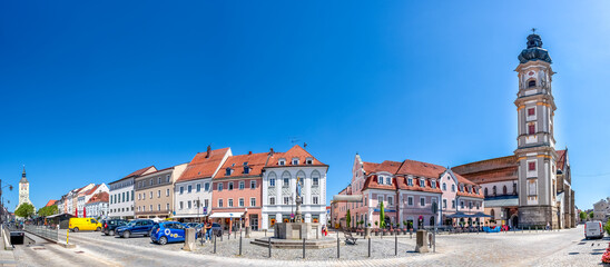 Altstadt, Panorama, Deggendorf, Bayern, Deutschland 