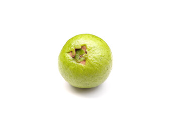 guava fruit (Psidium guajava) isolated on white background, selective focus