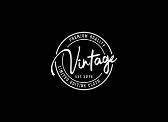 Classic Vintage Retro Label Badge logo design for cloth apparel