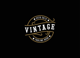 Classic Vintage Retro Label Badge logo design for cloth apparel