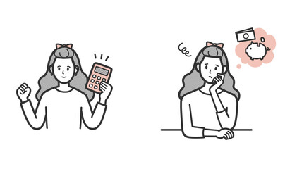 お金と女の子のセット