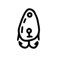 spoon lure line vector doodle simple icon