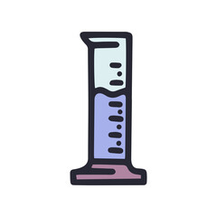 measuring beaker color vector doodle simple icon