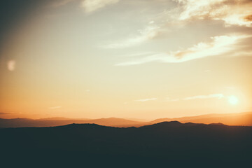 Fototapeta premium sunset in the mountains