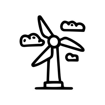 wind generator line vector doodle simple icon