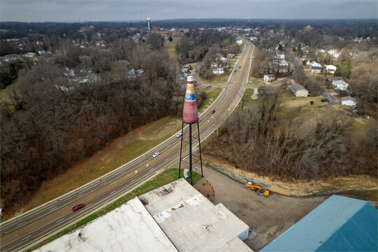 Aerial drone photo of Collinsville, Illinois