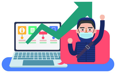 Business related illustrations for various graphic design and advertising applications