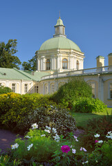 Fototapeta na wymiar Upper garden of the Bolshoy Menshikov Palace. Flower garden