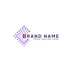 Round square abstract logo brand