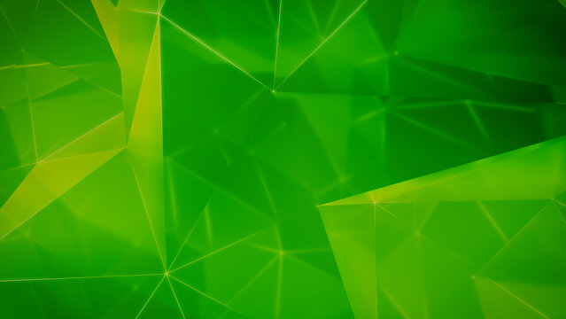 Global Data Web Communication Network in Cyberspace Green Tech Background. 3D Render. 